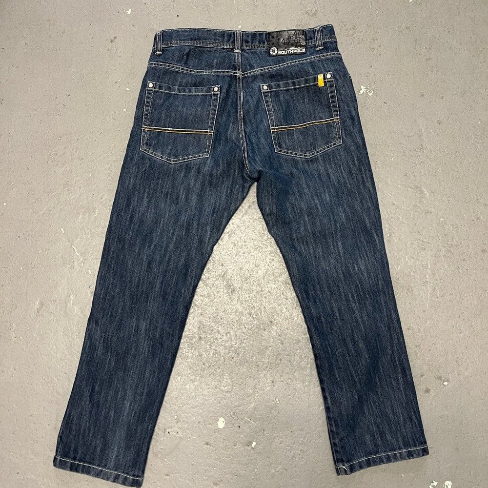 Vintage Y2k Southpole Dark Blue Jeans Sz 34 Baggy Grunge Skater 8180 Cyber Punk